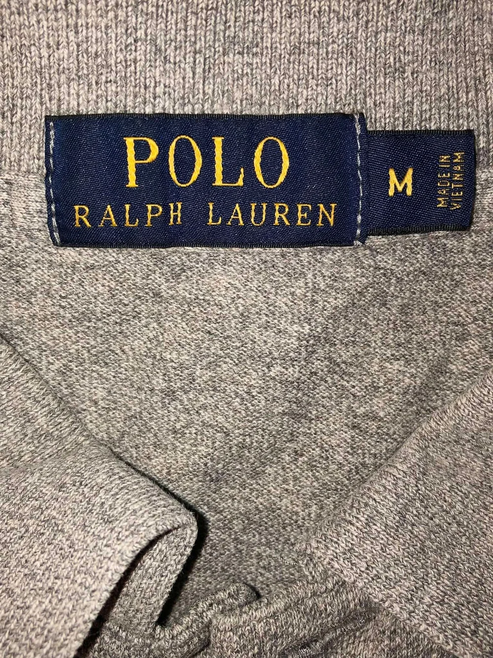 Ralph Lauren Light Heather Gray Polo Shirt with Navy Pony